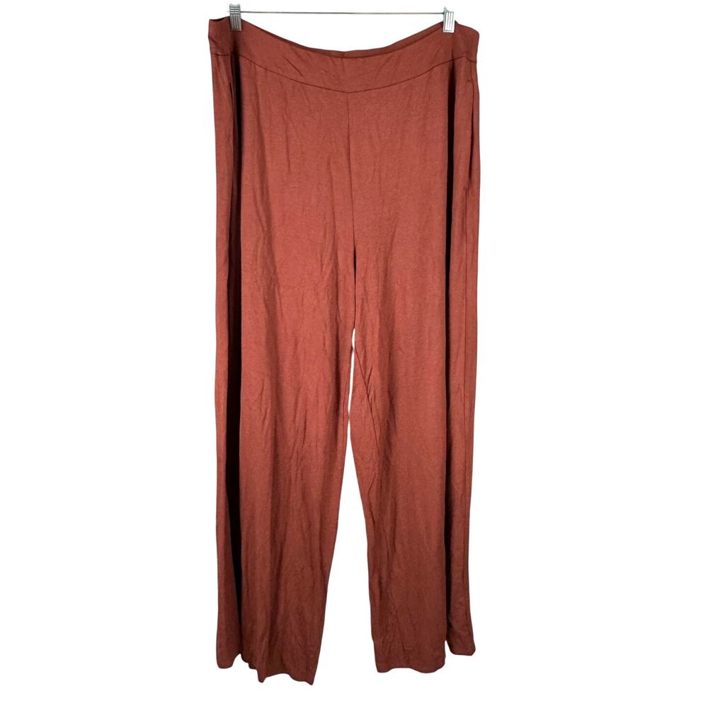 Eileen Fisher Stretch Jersey Knit Wide Leg Pant Terracotta Women's Size 1X NWT